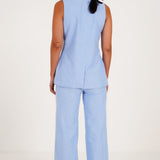 Asymmetric Blue Chambray Co - ord Set - Western Era Co - ord set for women