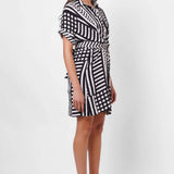 Black and White Wrap Around Dress - Western Era Dresses for women