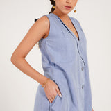 Blue Chambray Whisper Co - ord Set - Western Era Co - ord set for women