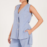 Blue Chambray Whisper Co - ord Set - Western Era Co - ord set for women
