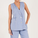 Blue Chambray Whisper Co - ord Set - Western Era Co - ord set for women