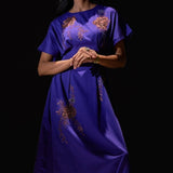 Box Pleat Cotton Midi Embroidered Dress - Western Era Dresses for women