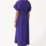 Box Pleat Cotton Midi Embroidered Dress - Western Era Dresses for women