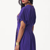 Box Pleat Cotton Midi Embroidered Dress - Western Era Dresses for women