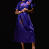 Box Pleat Cotton Midi Embroidered Dress - Western Era Dresses for women