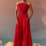 Clam wired top and wide leg pants Co - ord Set - Western Era Tops for women