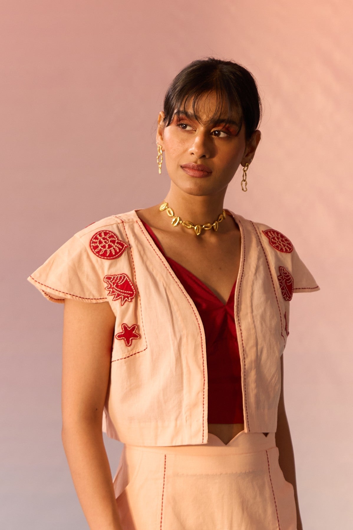 Crop Patch Embroidery Jacket - Western Era for women