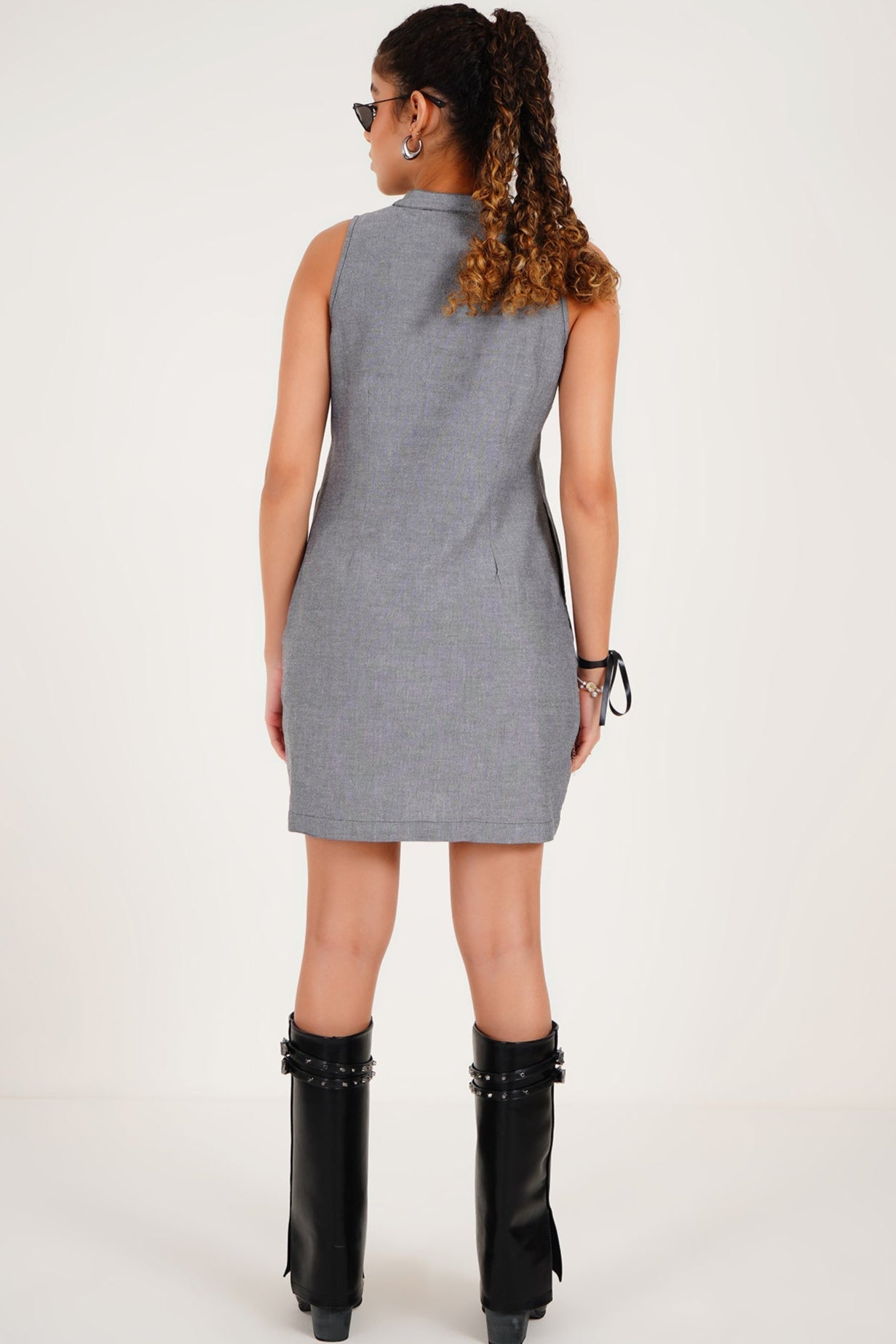 Cutwork yoke tie dress - Western Era Dresses for women