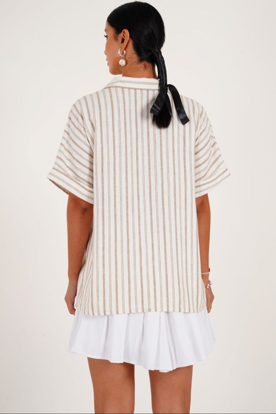 Embroidered Striped Relaxed Tunic - Western Era for women