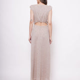 Event Wear Beige Long Dress With Side slit - Western Era Dresses for women
