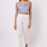 First Date Wear Sleeveless Blue Top With Back Bow - Western Era Tops for women