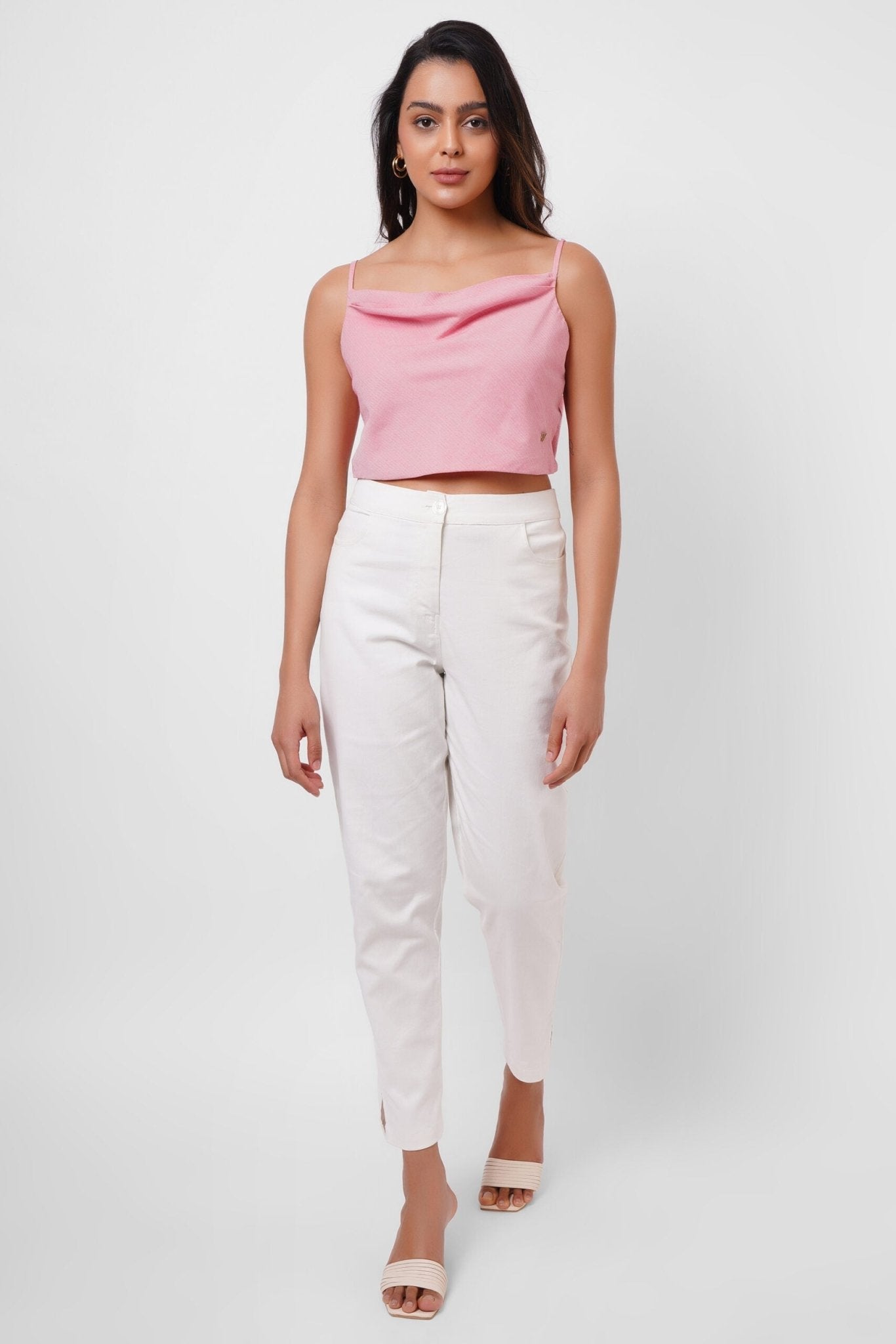 First Date Wear Sleeveless Pink Top With Back Bow - Western Era Tops for women