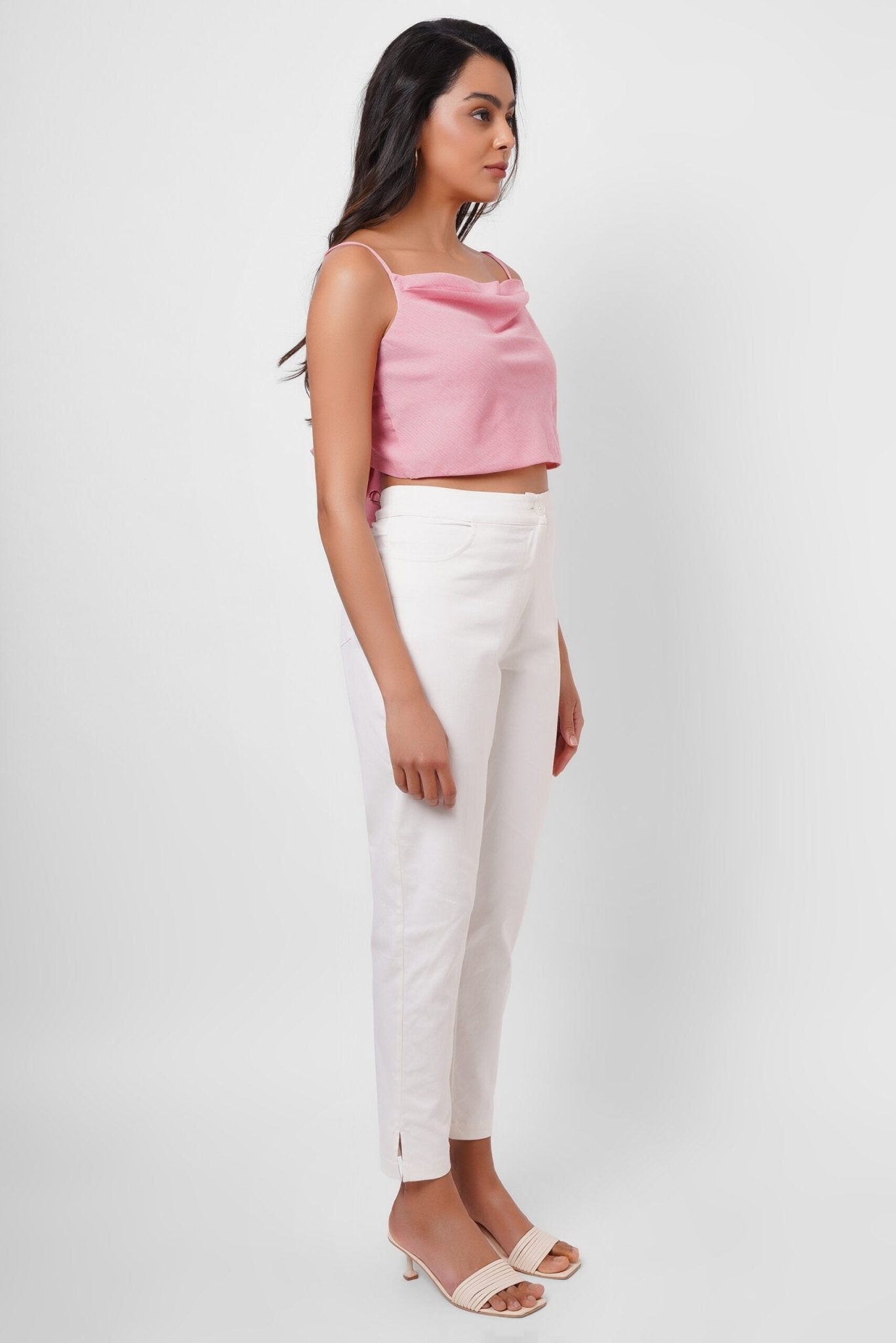First Date Wear Sleeveless Pink Top With Back Bow - Western Era Tops for women