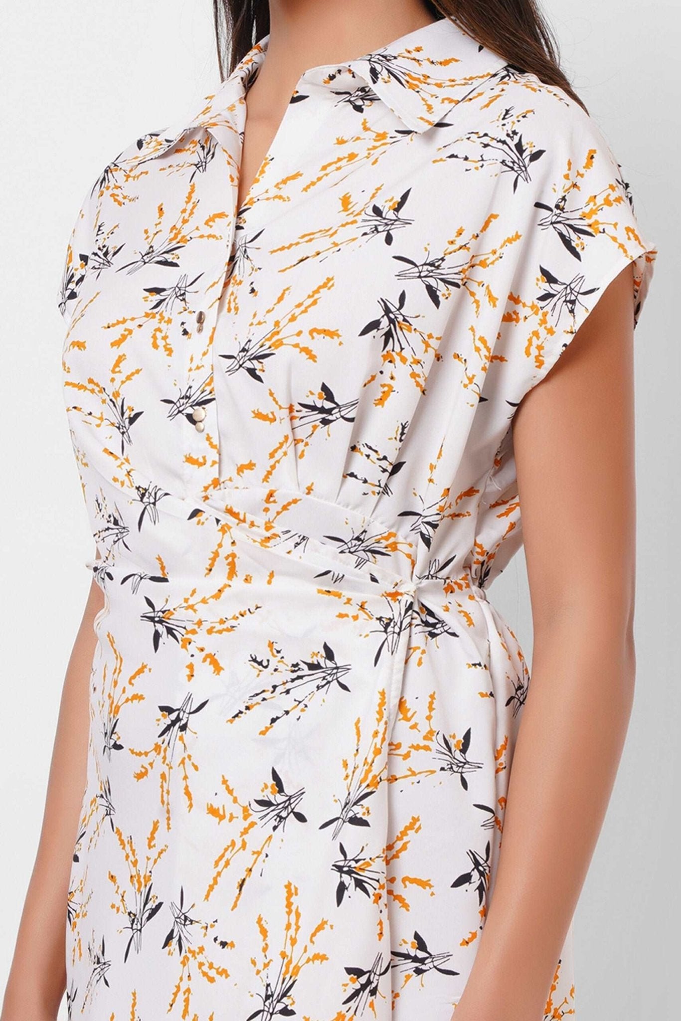 Floral Print Wrap Around Cotton Dress - Western Era Dresses for women