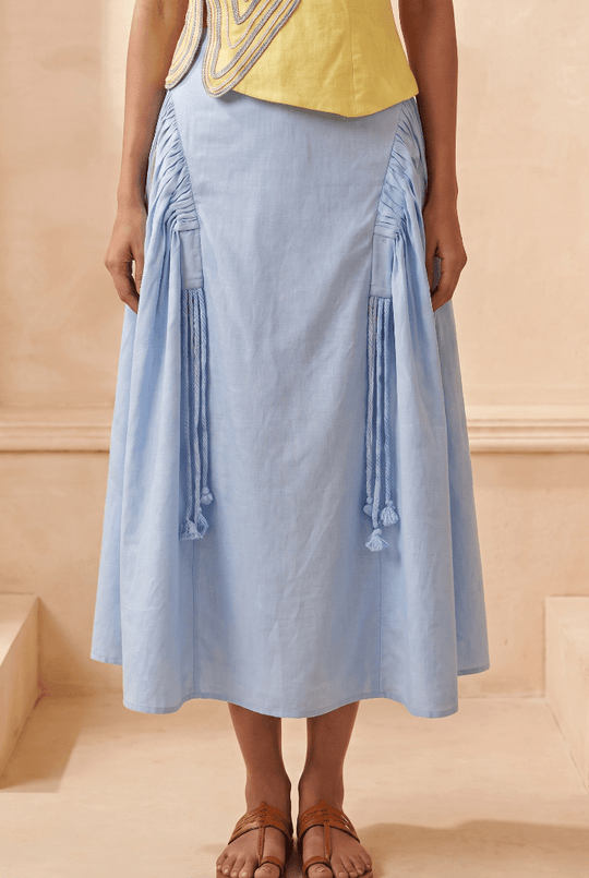 Fluid Drape with Subtle Gathered Horizon Skirt - Western Era Bottoms for women