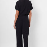 Formal Wear Black Jumpsuit With Elasticated Waist - Western Era Jumpsuits for women