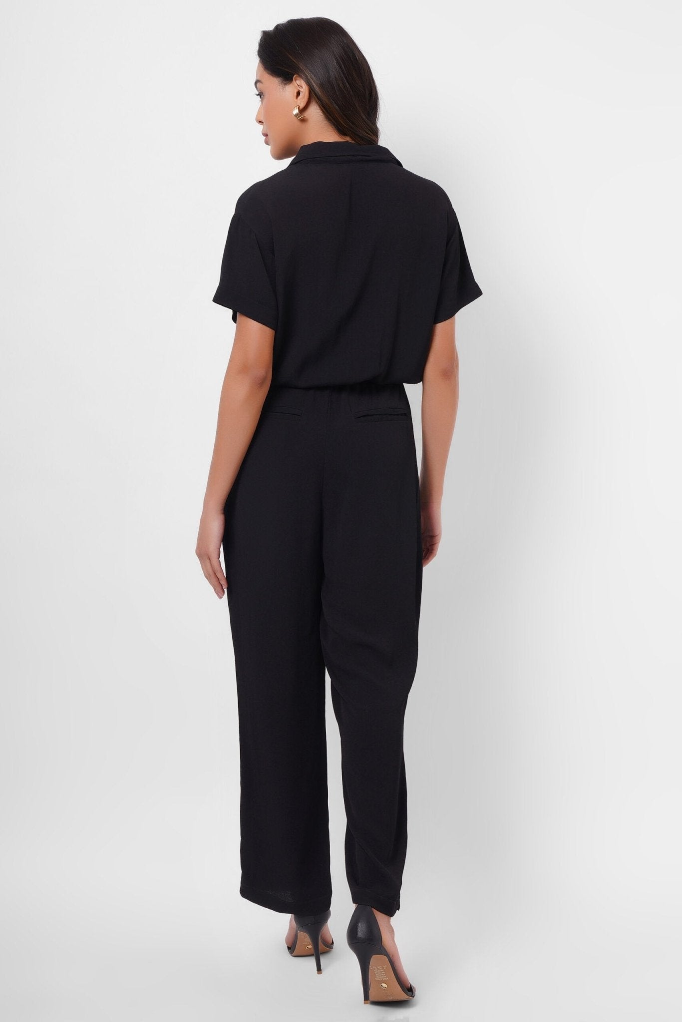 Formal Wear Black Jumpsuit With Elasticated Waist - Western Era Jumpsuits for women