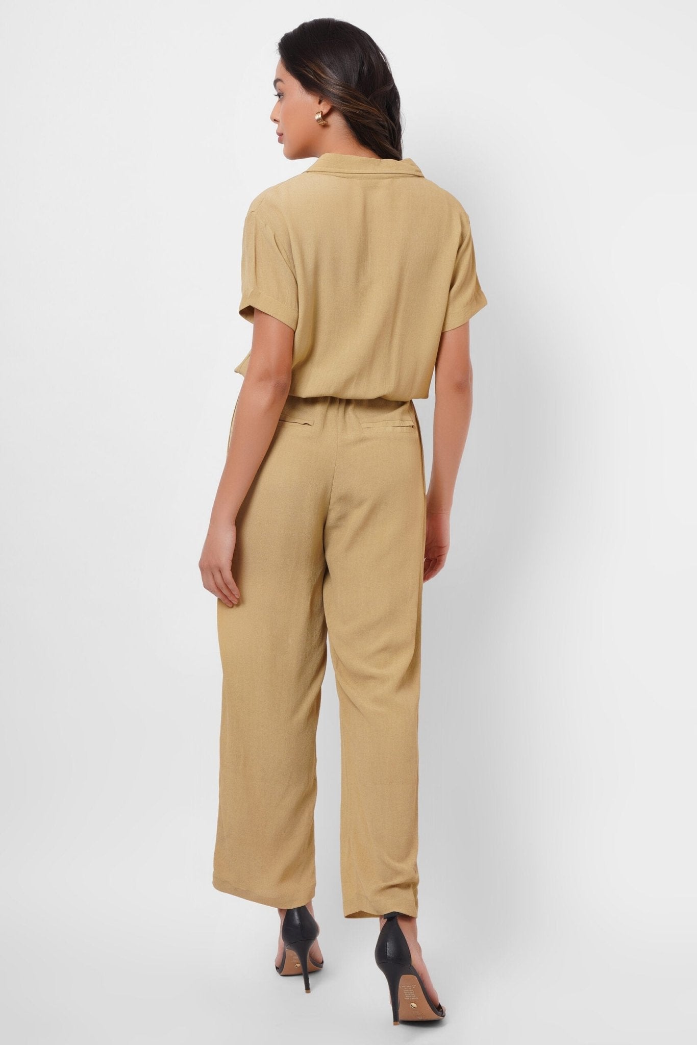 Formal Wear Mustard Jumpsuit With Elasticated Waist - Western Era Jumpsuits for women