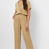 Formal Wear Mustard Jumpsuit With Elasticated Waist - Western Era Jumpsuits for women