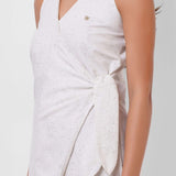 Formal Wear Side Knot Overlap White Jumpsuit - Western Era Jumpsuits for women