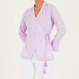 Front Wrap Pleated Top - Western Era Tops for women