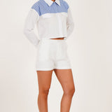 Frostline Contrast Zip Jacket Top - Western Era Tops for women