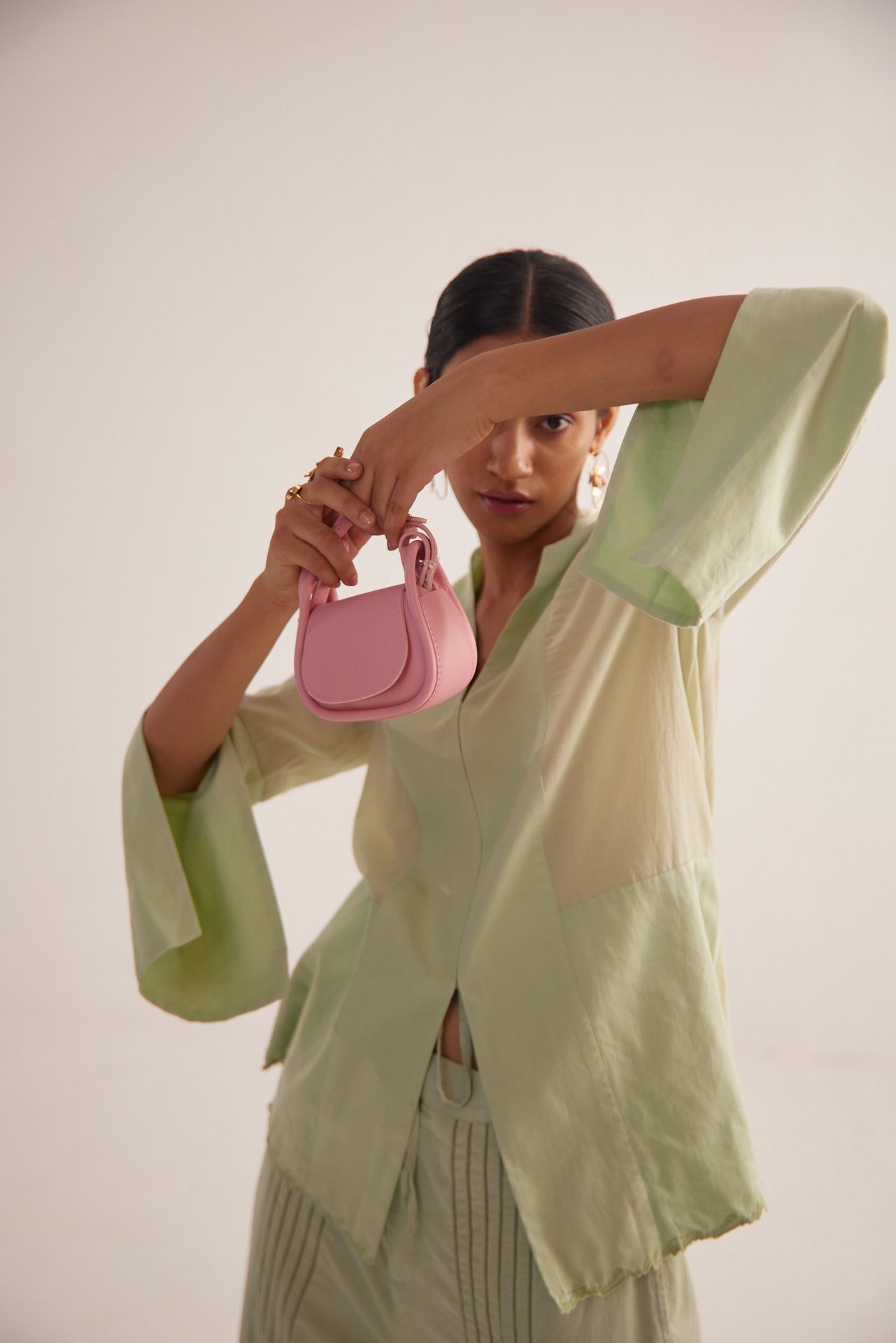 Green Embroidery Cotton Shirt - Western Era Tops for women