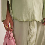 Green Embroidery Cotton Shirt - Western Era Tops for women
