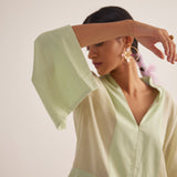Green Embroidery Cotton Shirt - Western Era Tops for women