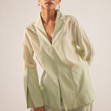 Green Embroidery Cotton Shirt - Western Era Tops for women