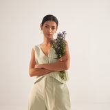 Green Multi Lace on Front Straight Fit Trouser - Western Era Bottoms for women
