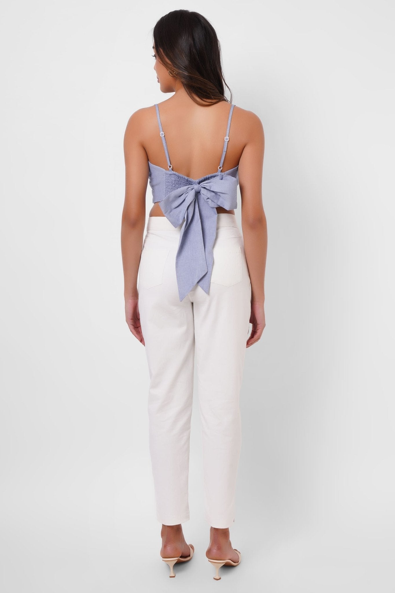High waist white straight fit trousers - Western Era trousers for women