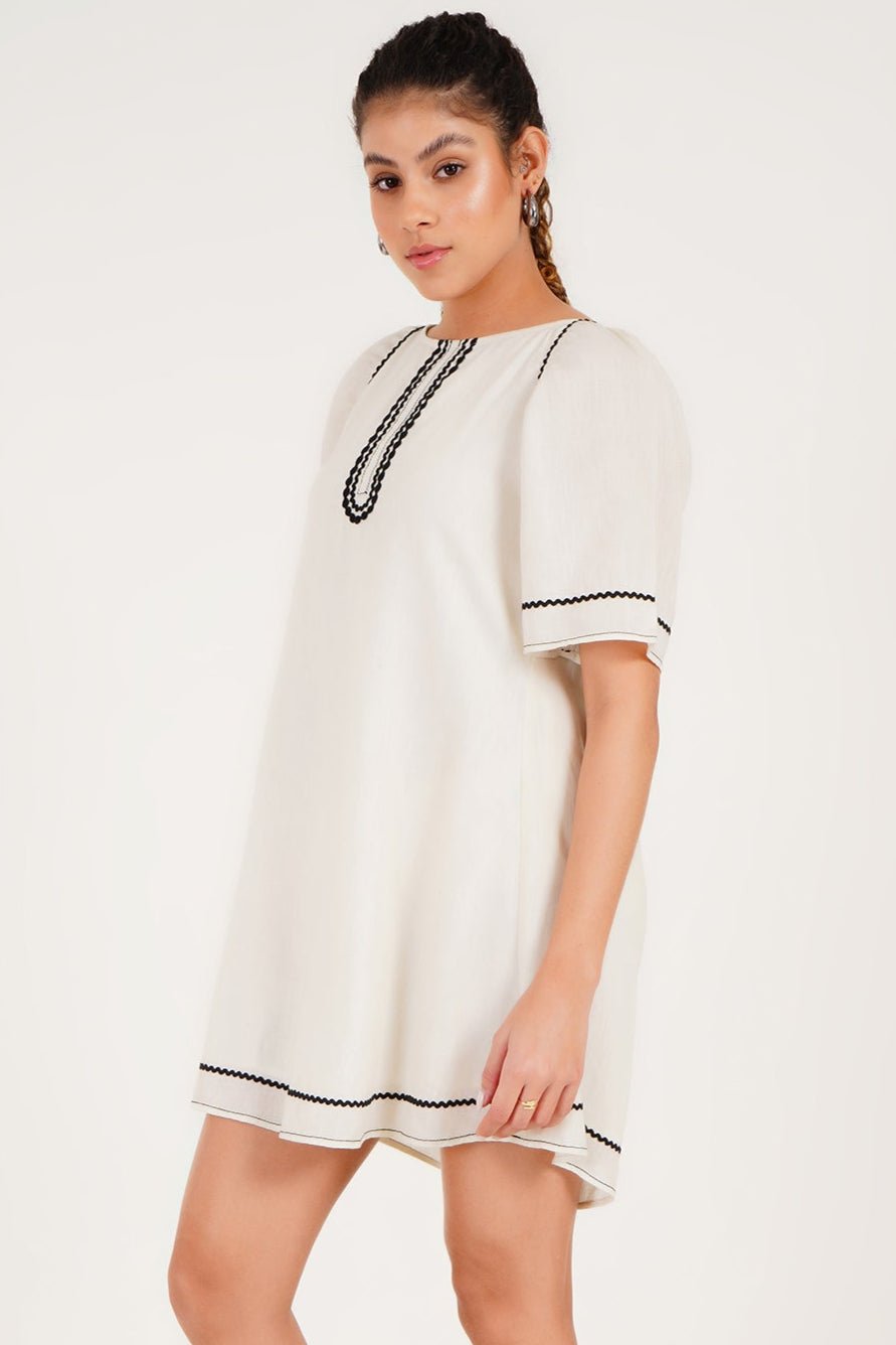 Ivory Echo Embroidered Mini Dress - Western Era Dresses for women
