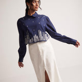 Ivory White Rayon Linen Skirt With Front Slit And Side Pocket - Western Era Bottoms for women