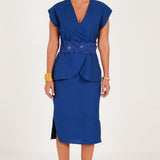 Knot Detail Midi Dress With Embellished Belt - Western Era Dresses for women