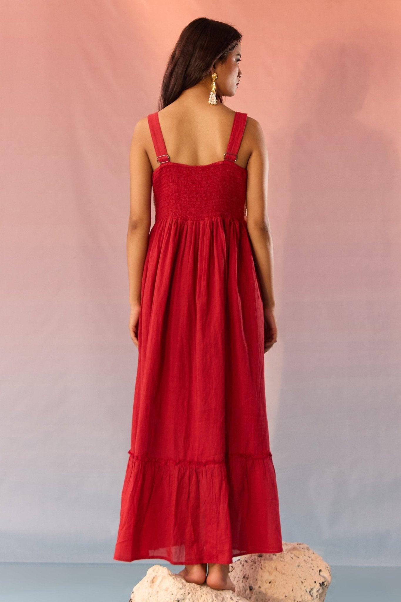 Mesh Maxi Dress with Applique work - Western Era Dresses for women