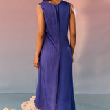 Navy Yin Yang Face Print Dress - Western Era Dresses for women