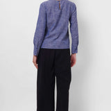 Neck Tie Up Denim Shirt Top - Western Era Tops for women