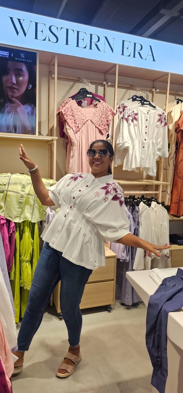 Off White Drop Shoulder Embroidered Top - Western Era Tops for women