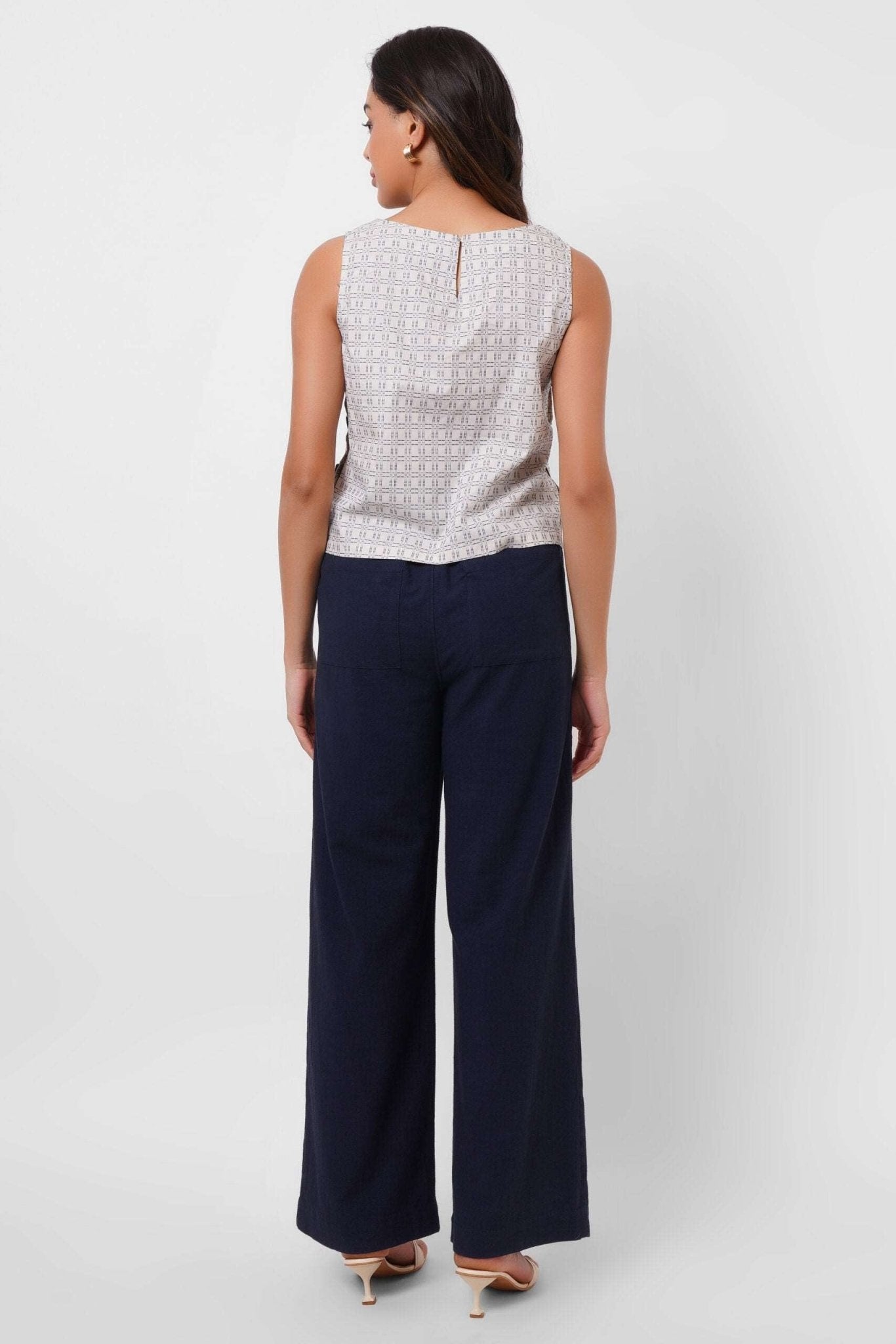 Office Wear Ivory Top With Side Buttons - Western Era Tops for women