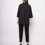 Office Wear Oversized High Low Black Shirt - Western Era Tops for women
