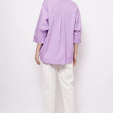 Office Wear Oversized High Low Lavender Shirt - Western Era Tops for women