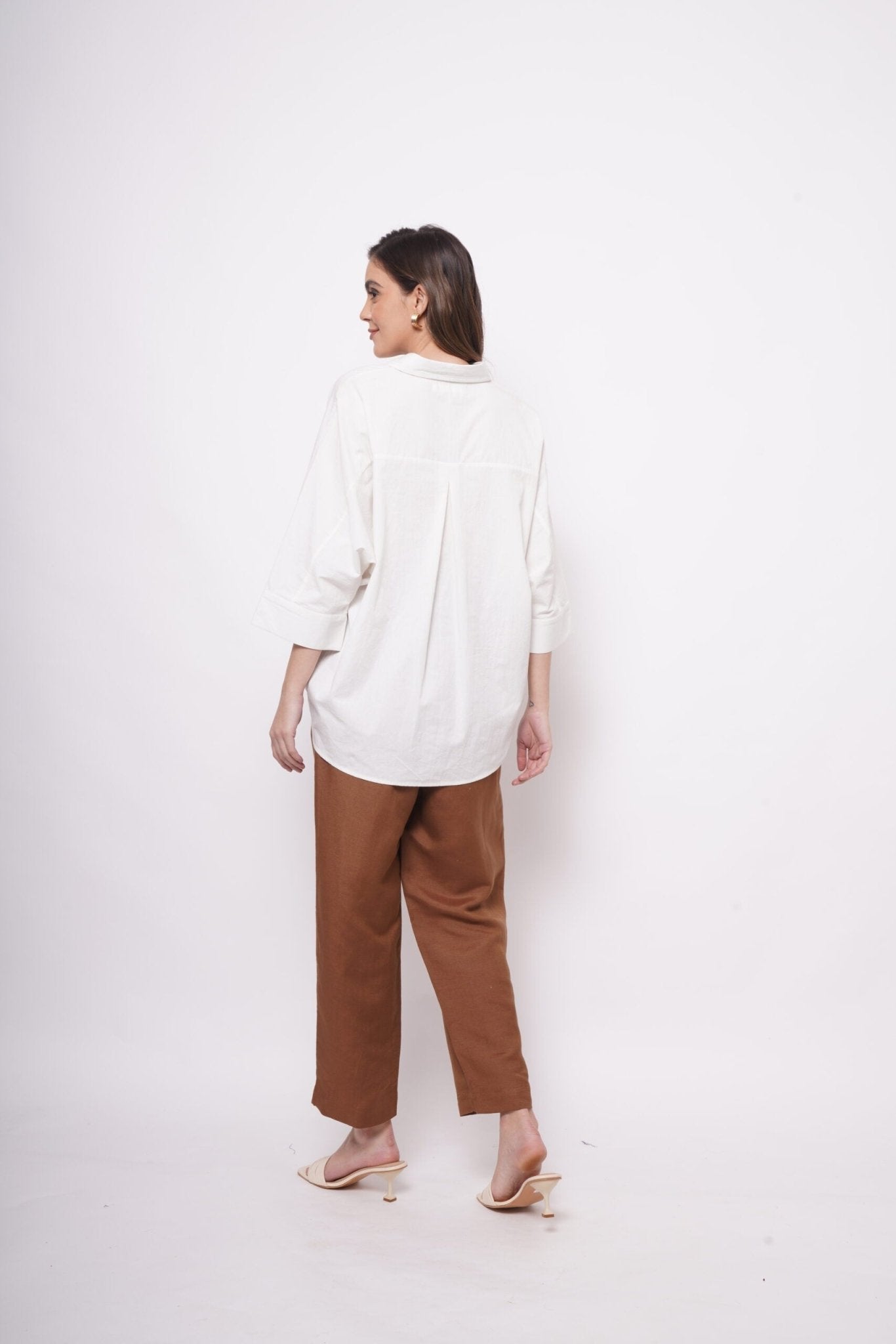 Office Wear Oversized High Low White Shirt - Western Era Tops for women