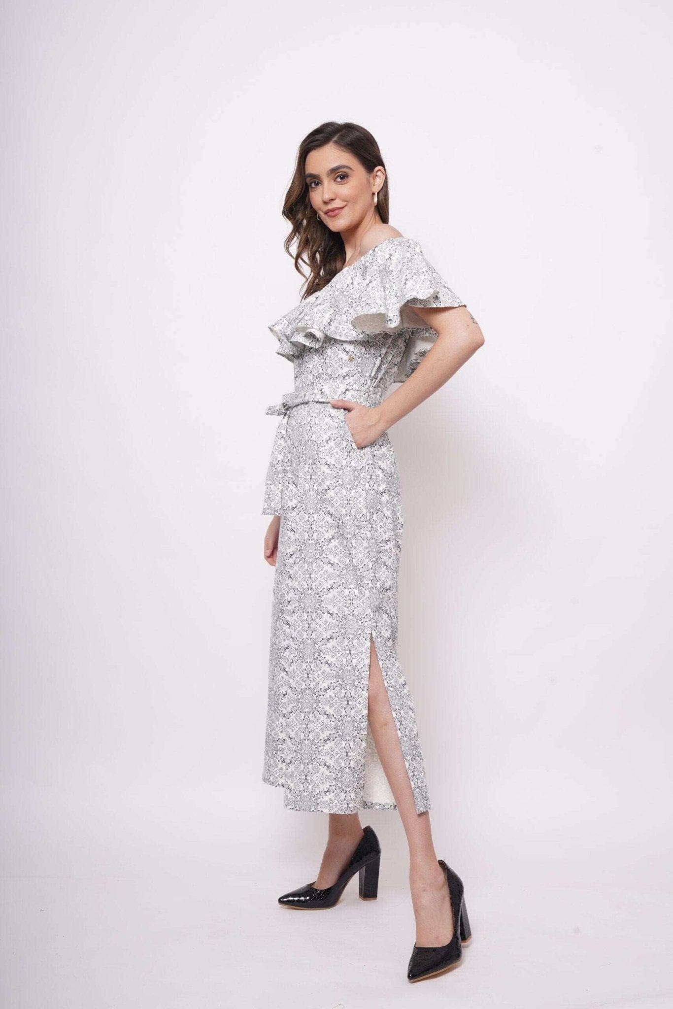 Party Wear Off Shoulder Jumpsuit with Knotting - Western Era Jumpsuits for women