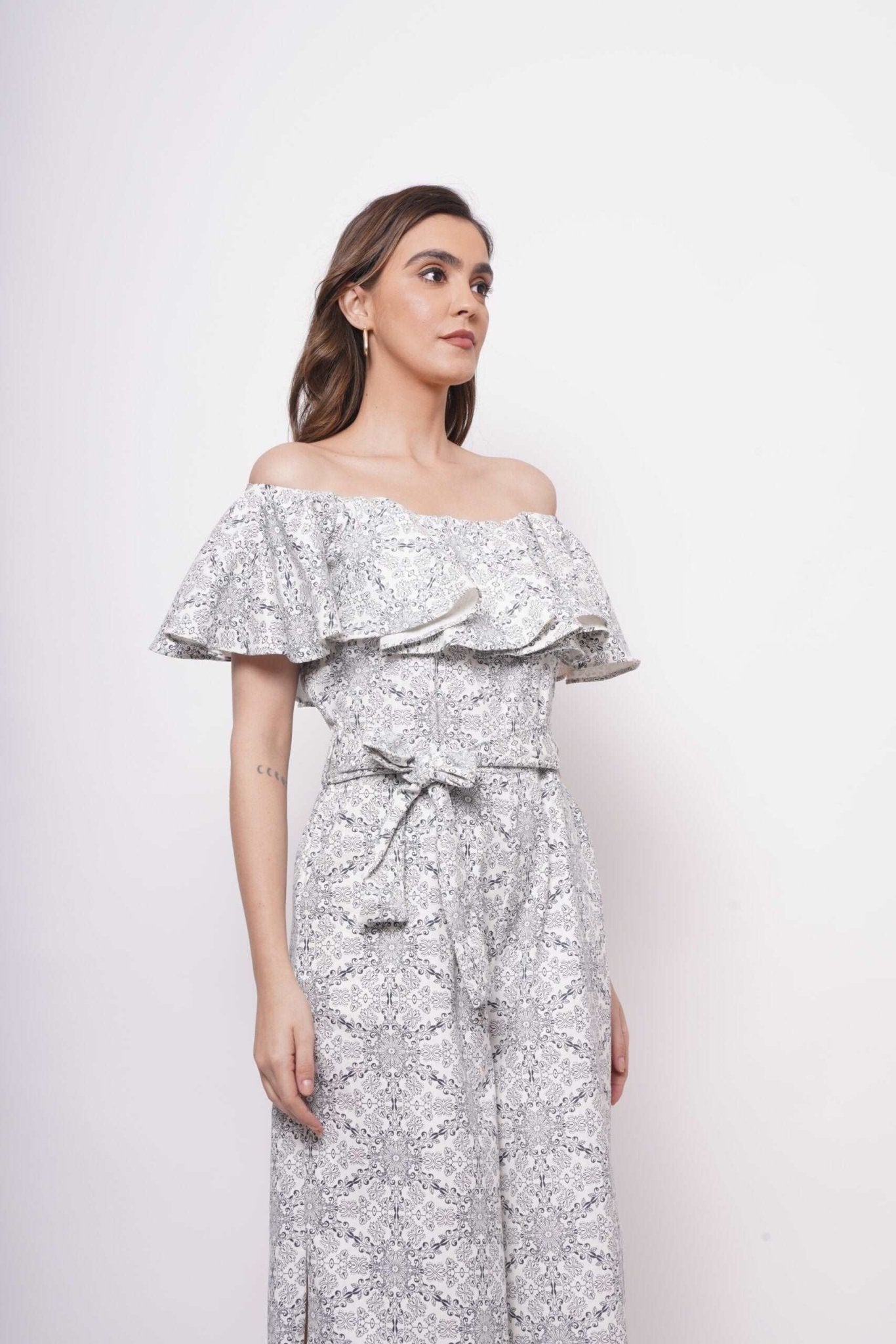 Party Wear Off Shoulder Jumpsuit with Knotting - Western Era Jumpsuits for women
