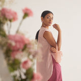 Peach Front Gradient Embroidery Flower With Pearls Top and Spaghetti - Western Era Tops for women