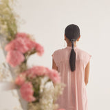 Peach Front Gradient Embroidery Flower With Pearls Top and Spaghetti - Western Era Tops for women