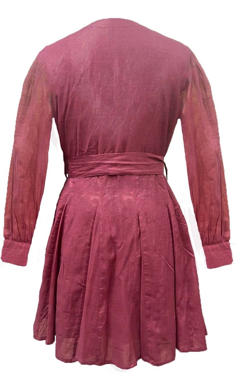 Pinstripe Short Dress with Bow Strap - Western Era Dresses for women