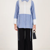 Pintuck Striped Shirt Co - ord Set - Western Era Co - ord set for women