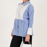 Pintuck Striped Shirt Co - ord Set - Western Era Co - ord set for women